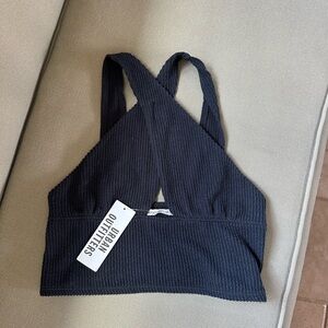 Urban Outfitters Black Ribbed Bralette